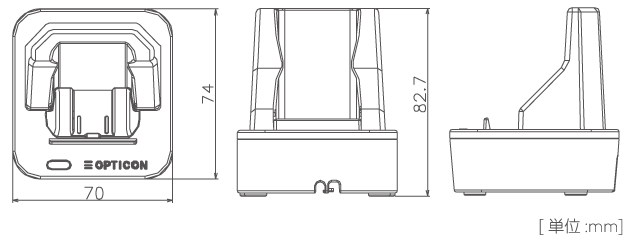 専用クレードル 寸法図